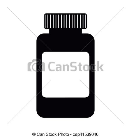 450x470 Medicine Bottle Icon. Silhouette Of Medicine Bottle Eps Vector