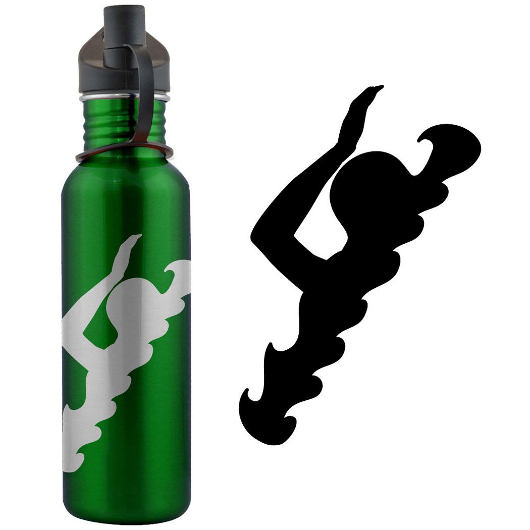 1050x1050 Swimmer Silhouette 24 Oz Stainless Steel Water Bottle Le