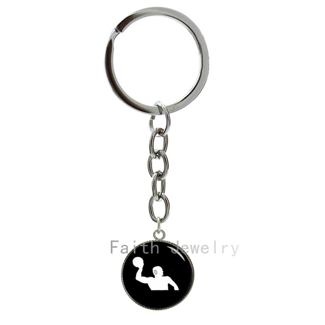640x640 Water Polo Sport Keychain Vintage Water Polo Player Silhouette
