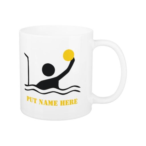 512x512 Water Polo Player Black Silhouette Custom Coffee Mug Sports