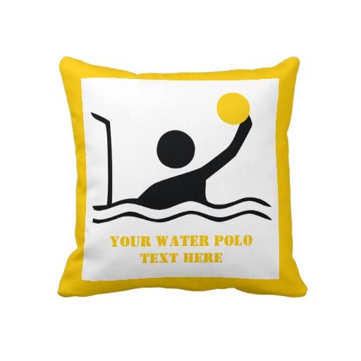 512x512 Water Polo Player Black Silhouette Custom Throw