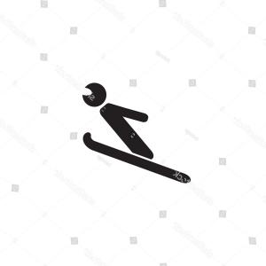 300x300 Woman On Ski Silhouette Illustration Vector Createmepink