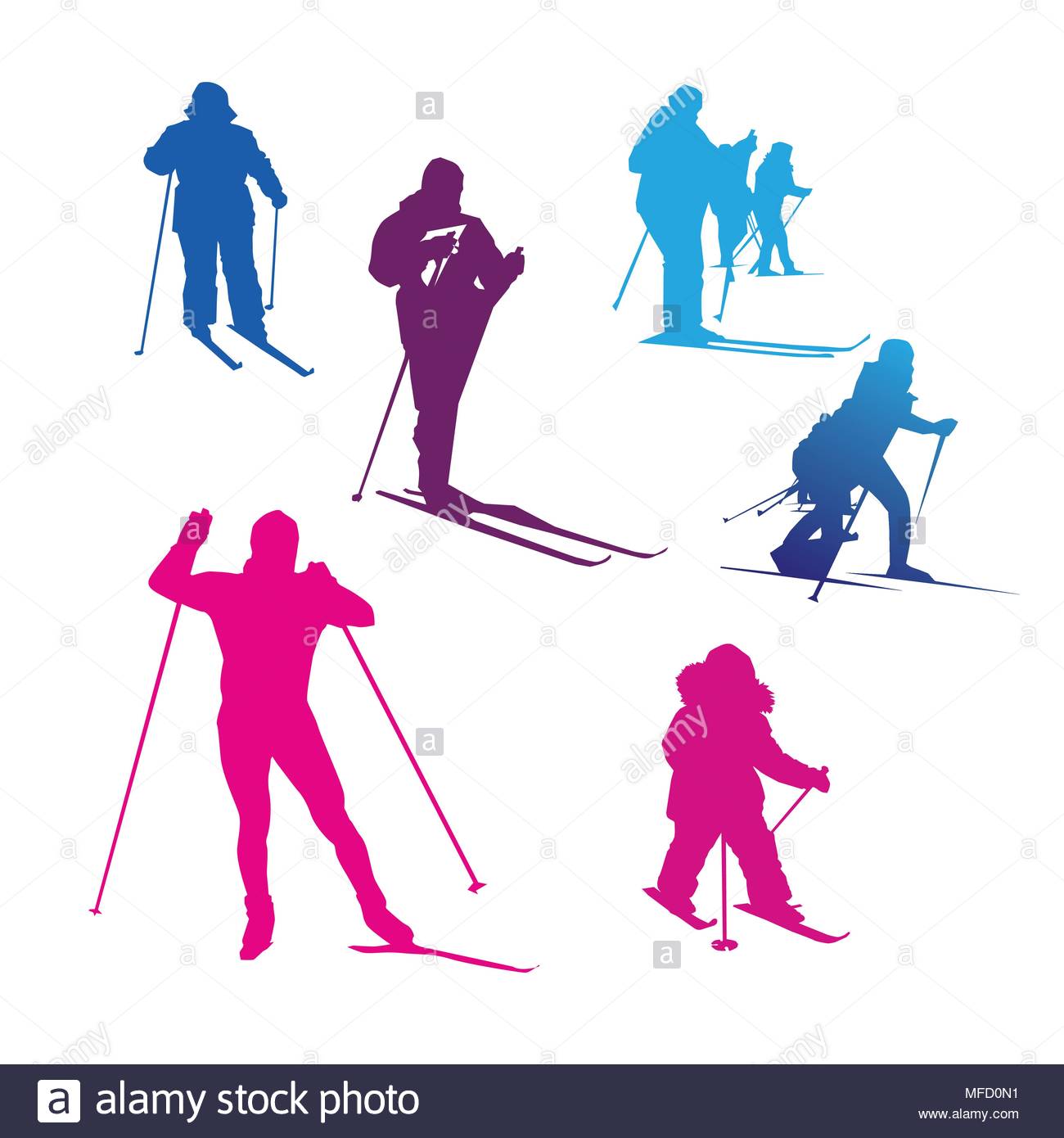 1300x1390 Girl Skiing Stock Vector Images