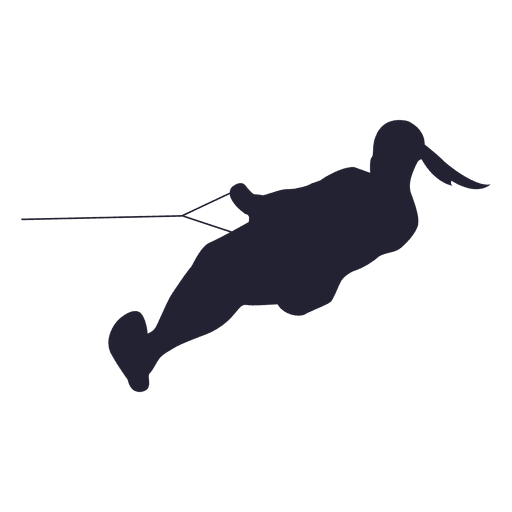 512x512 Girl Water Skiing Silhouette