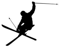 236x192 Skiing silhouette wall decal  teen vinyl sticker by keyreflection