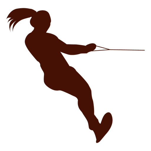 512x512 Water Skiing Fun Silhouette
