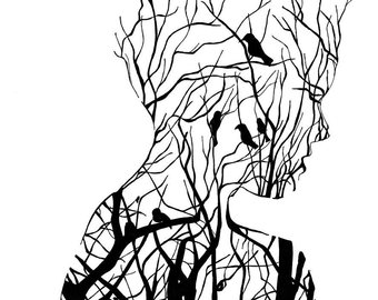 340x270 Made To Order Watercolor Painting Tree Silhouette Colorful