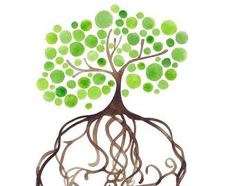 340x270 Single Red Christmas Tree Reproduction Watercolor Greeting Card