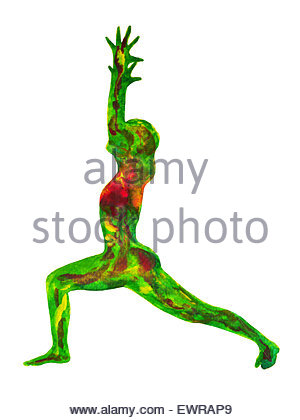 300x420 Warrior Pose Yoga, Watercolor Painting Chakra, Strong And Powerful