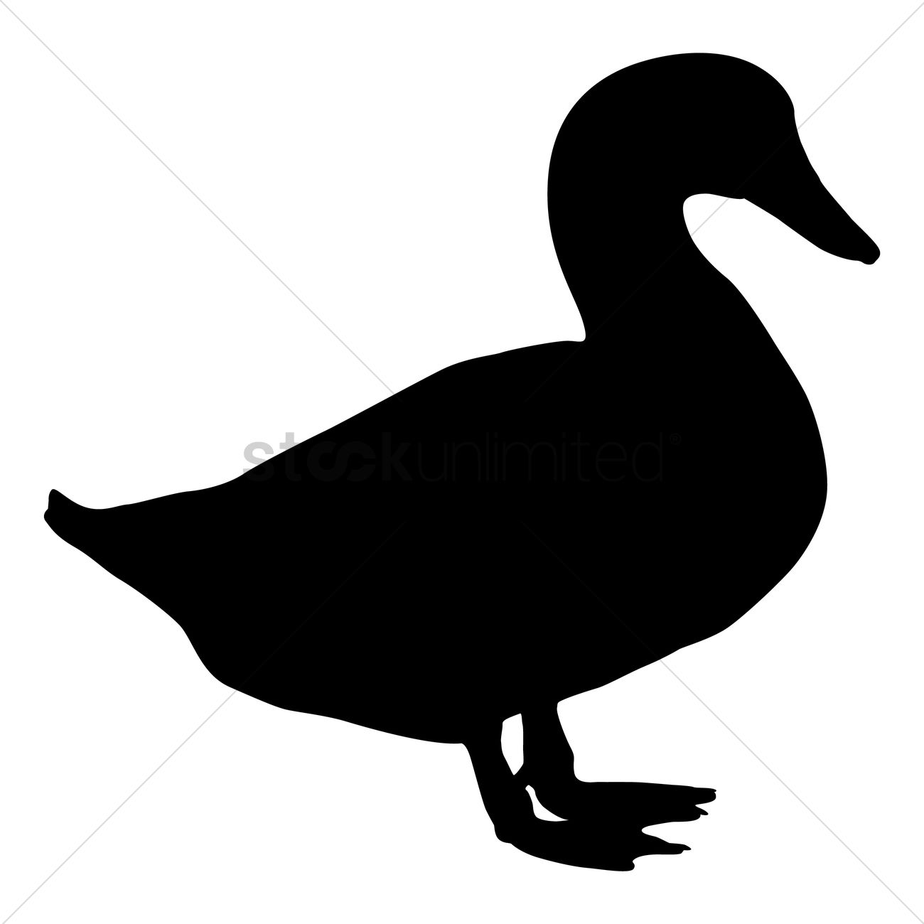 1300x1300 Silhouette Of Duck Vector Image
