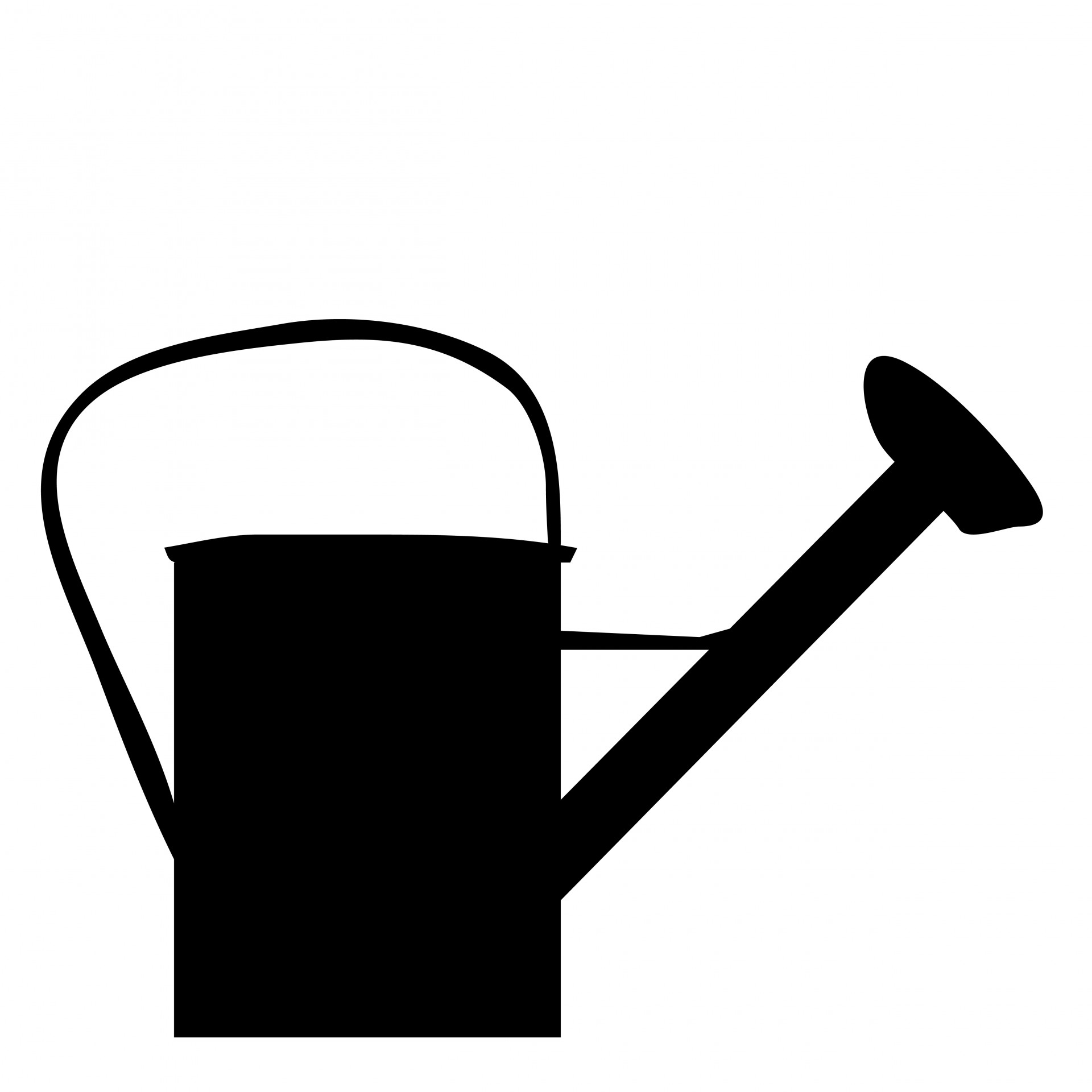 1920x1920 Watering Can Black Silhouette Free Stock Photo