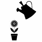 150x150 Woman Watering Garden Silhouette Images