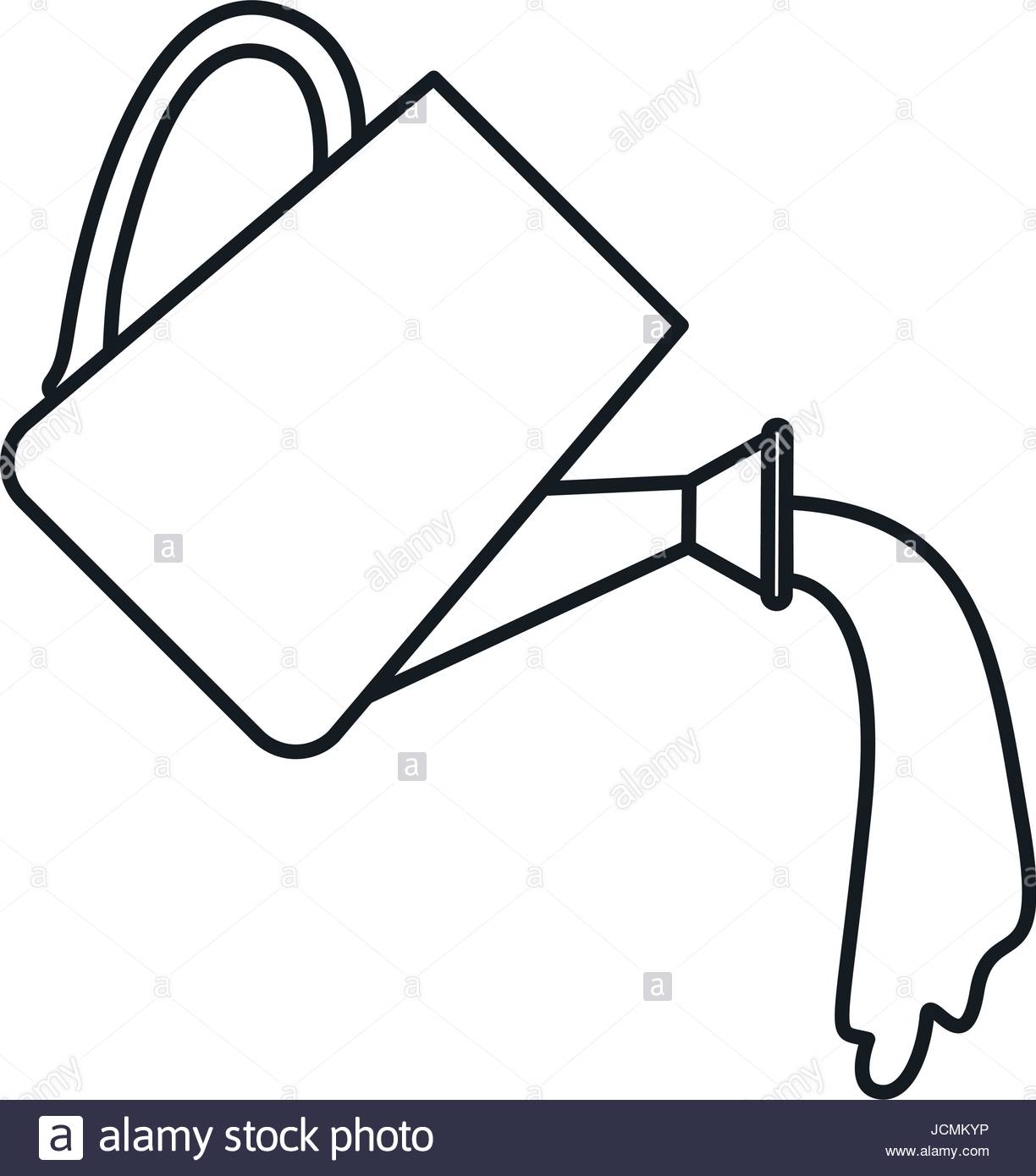 1224x1390 Sketch Silhouette Watering Can Spilling Water Stock Vector Art