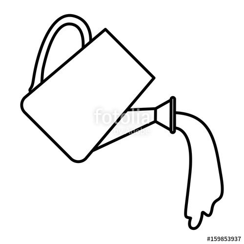 500x500 Sketch Silhouette Watering Can Spilling Water Vector Illustration
