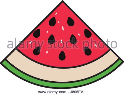 418x320 Colorful Silhouette With Watermelon Fruit Cut And Without Contour