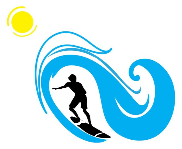 640x526 Surfer And Wave Silhouette Sports