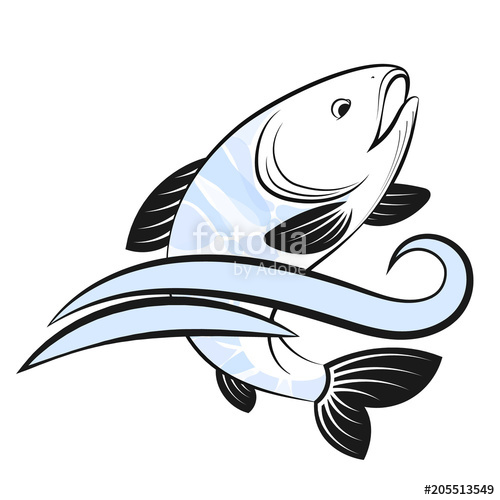 500x500 Fish And Water Wave Silhouette Stock Image And Royalty Free