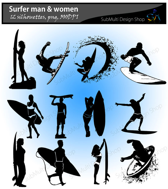 570x640 Surfers Silhouette Skateboard Silhouette Vector Surfers
