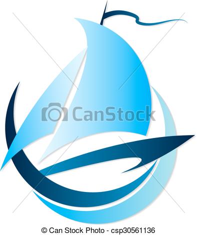 394x470 Yacht Vector. Silhouette Boat On The Waves Vector Vectors