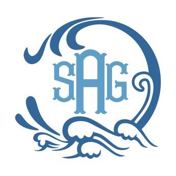 345x345 Wave Cuttable Frame Cut File. Vector, Clipart, Digital