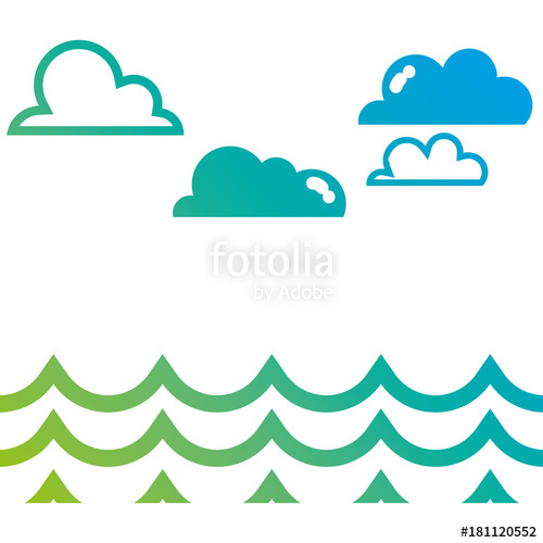500x500 Silhouette Clouds In The Sky With Natural Ocean Waves Stock Image