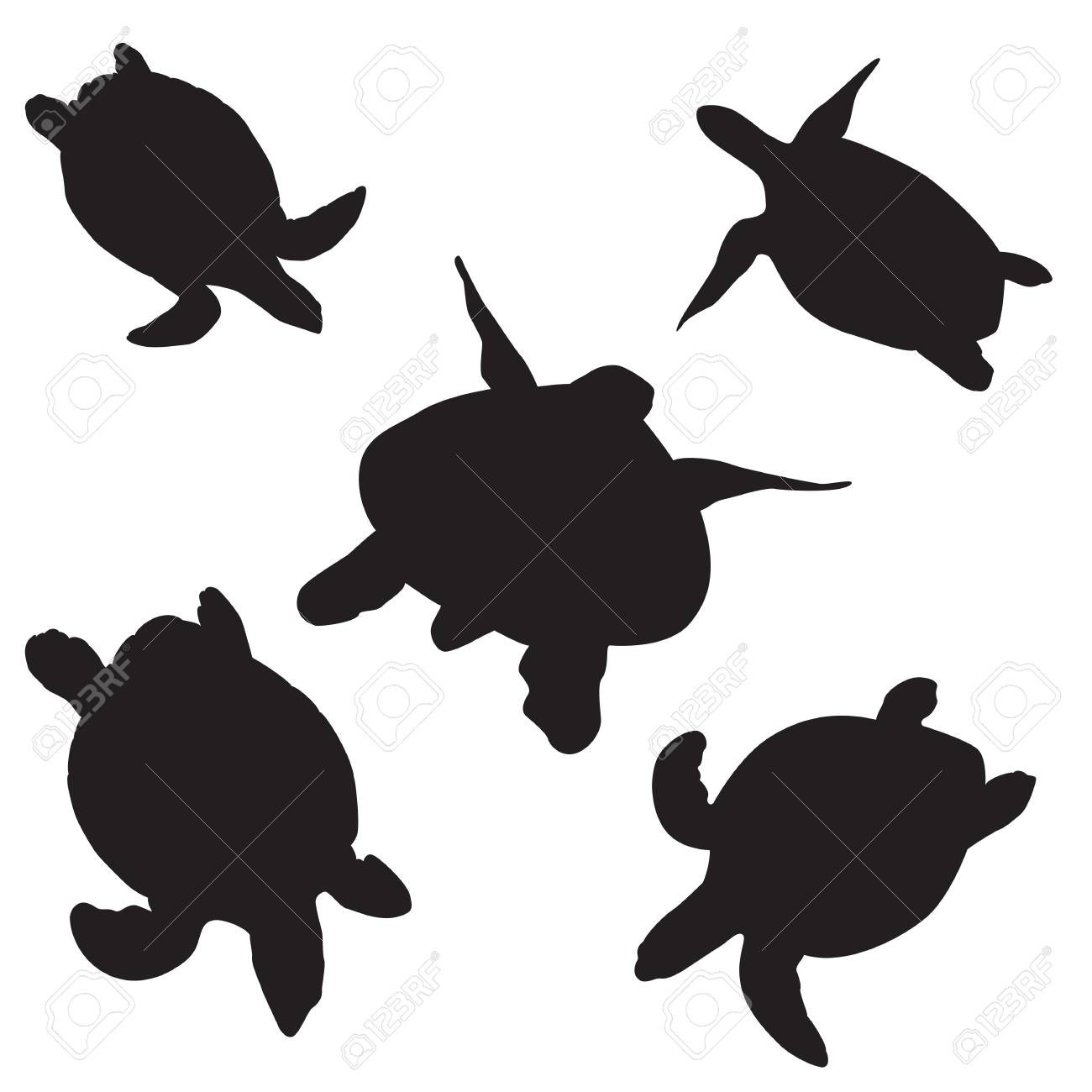 1300x1300 Abstract Turtle Silhouette And Two Black Waves On White Background