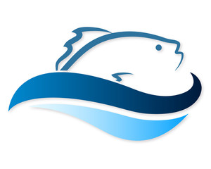 300x240 Two Fish On Waves Silhouette Vector