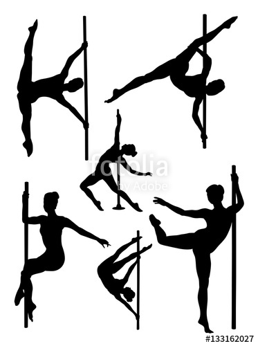 373x500 Pole Dance Woman Gesture Silhouette. Good Use For Symbol, Logo