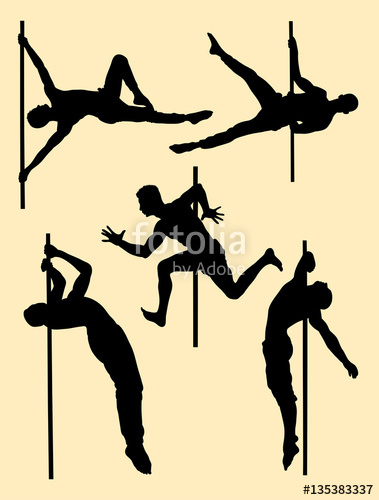 379x500 Hot Male Pole Dance Silhouette. Good Use For Symbol, Logo, Web