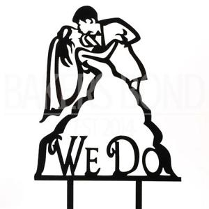 300x300 We Do Bride Groom Black Acrylic Engagement Wedding Cake Topper
