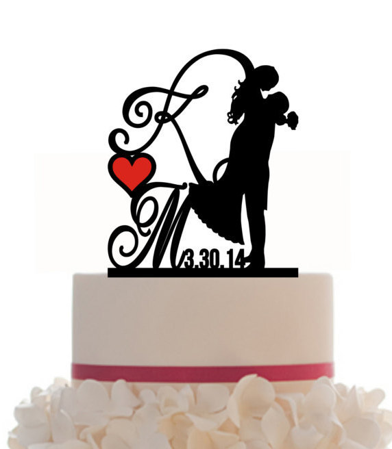 572x656 Custom Wedding Cake Topper Personalized Silhouette With Wedding