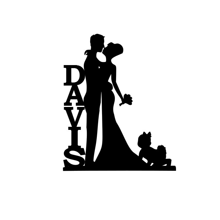 720x720 Personalized Bride And Groom Silhouette Wedding Cake Topper