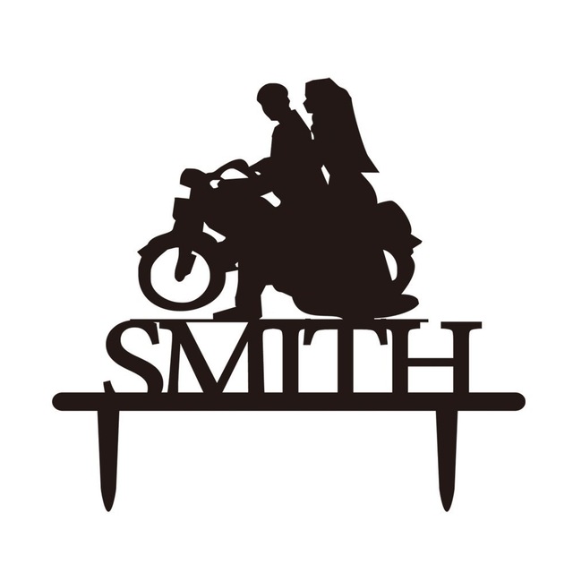 640x640 Brideampgroom Custom Cool Motorcycle Wedding Cake Topper