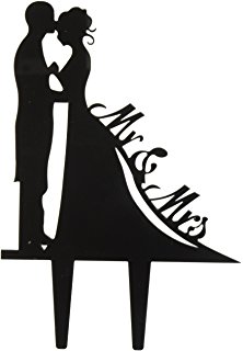 222x320 Wedding Cake Topper Silhouette Groom And Bride