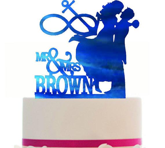 570x510 Custom Glitter Cardstock Wedding Cake Topper , Couple Silhouette