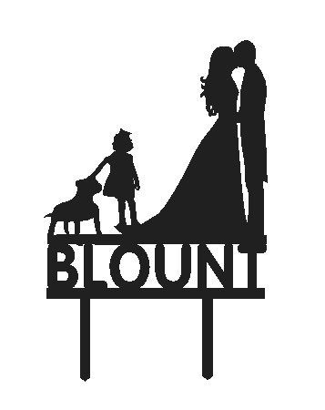 357x450 Personalized Custom Wedding Cake Topper Silhouette