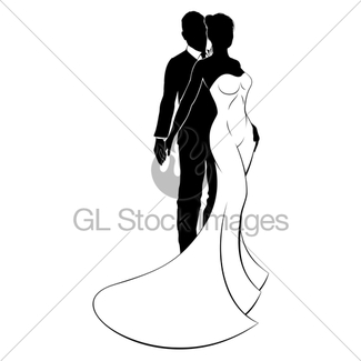 325x325 Silhouette Bride And Groom Wedding Couple Gl Stock Images