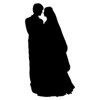 200x200 Silhouette Of A Wedding Couple Vector Image