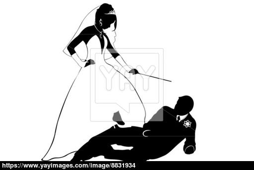 512x343 Wedding Couple Silhouette Vector