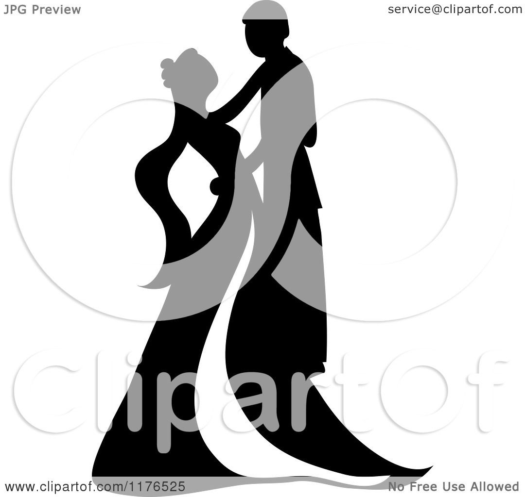 1080x1024 Clipart Of A Black And White Silhouetted Wedding Couple Dancing