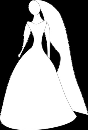 300x440 Wedding Dress Silhouette Png Clipart
