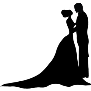 300x300 Wedding Dress Clipart Couple Silhouette