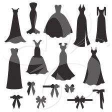 224x224 Bridesmaid Dress Silhouette Clip Art Wedding Dress Silhouette