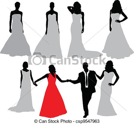 450x415 Wedding Party Silhouette Clip Art