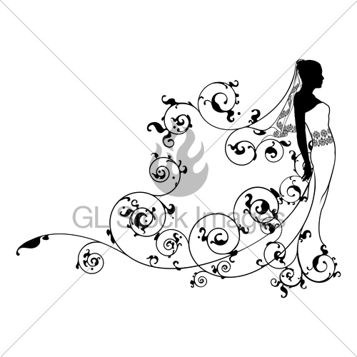500x500 Bride Bridal Dress Silhouette Abstract Gl Stock Images