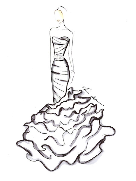 450x600 Wedding Dress Silhouettes Drawing