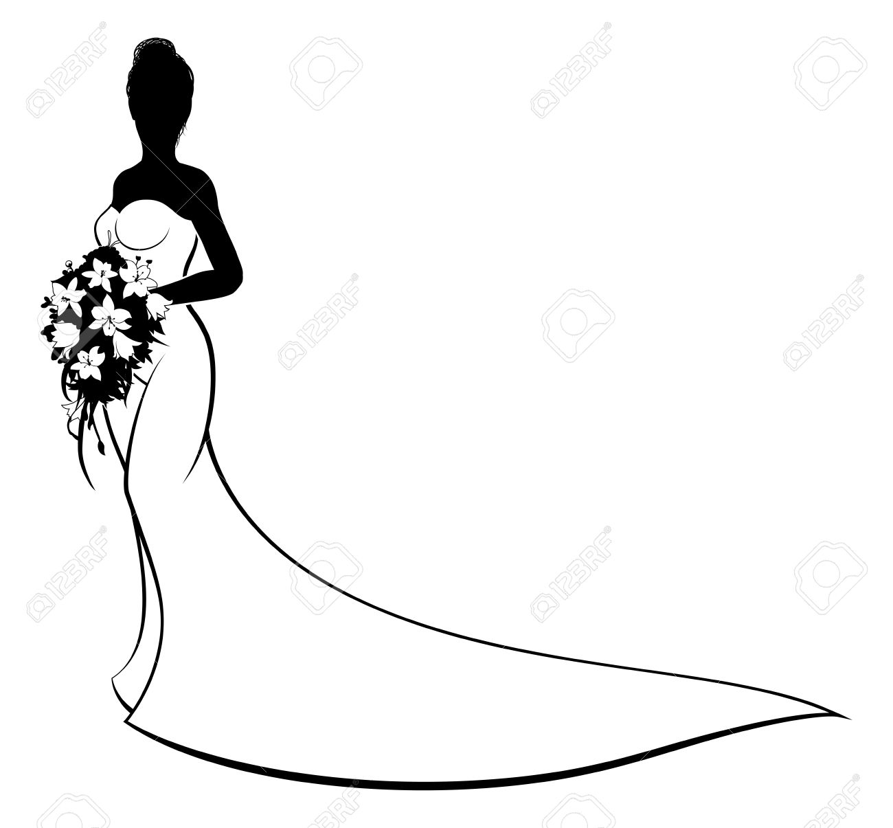 1300x1205 Silhouette Bride Clipart