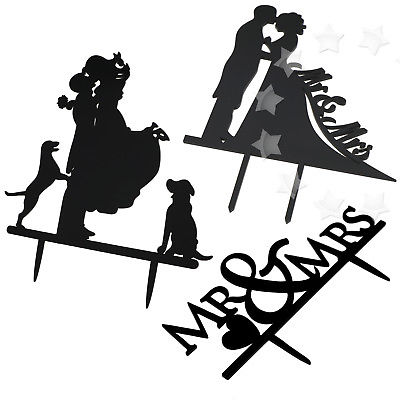 400x400 Wedding Party Cake Topper Decor Coupleampdogs Mrampmrs Brideampgroom