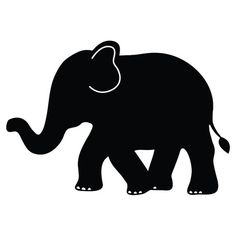 236x236 Elephant Silhouette Trunk Up Clipart
