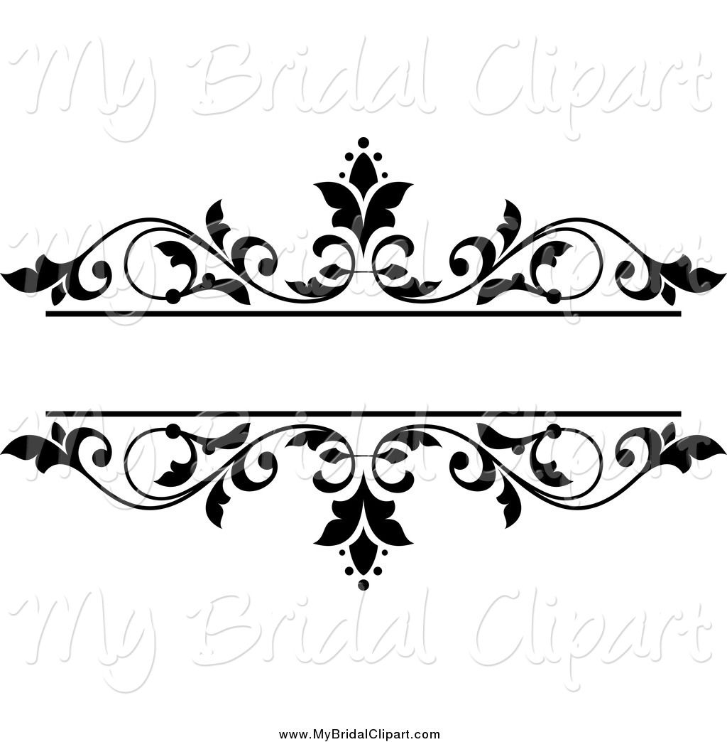 1024x1044 Bridal Clipart Of A Black And White Floral Wedding Frame By
